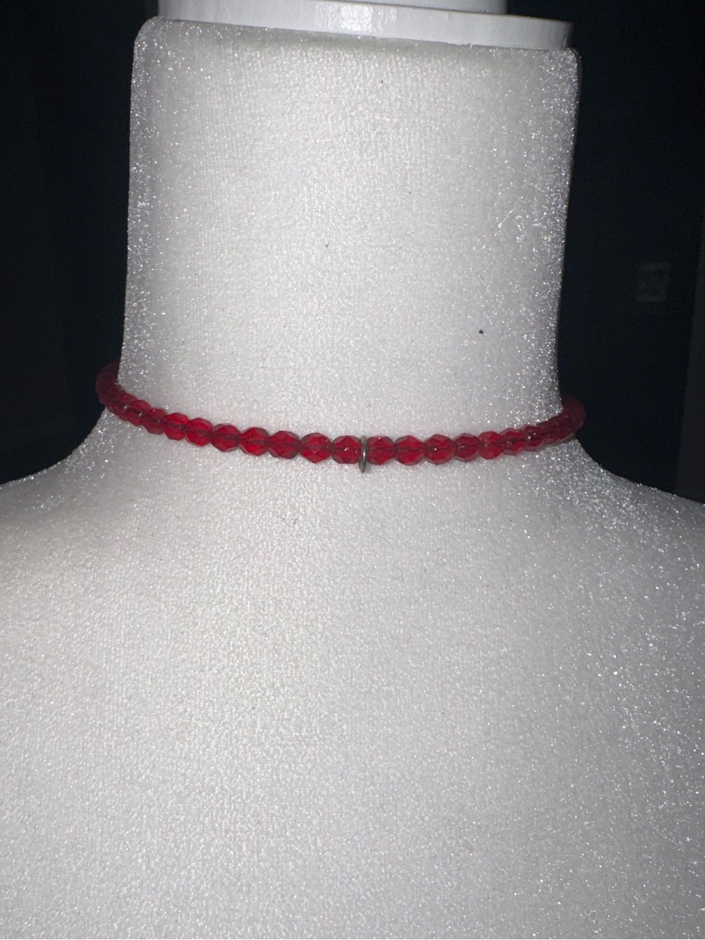 Red Beaded Choker Necklace  glass Elegant Women’s Jewelry